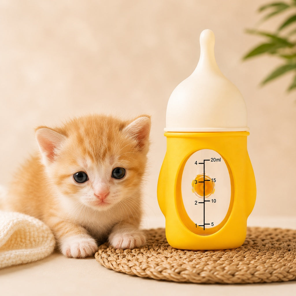Newborn Puppy & Kitten Nursing Bottle – Anti-Choke Silicone Pet Feeder for Safe, Gentle Milk Feeding at Home