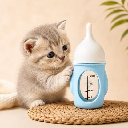 Newborn Puppy & Kitten Nursing Bottle – Anti-Choke Silicone Pet Feeder for Safe, Gentle Milk Feeding at Home