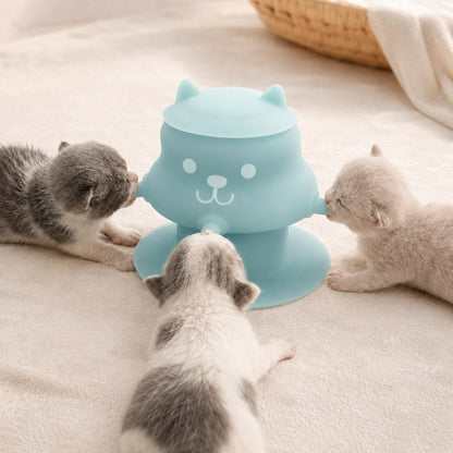 4-Nipple Silicone Nursing Feeder for Kittens & Puppies - Easier Litter Feeding with a Suction Base