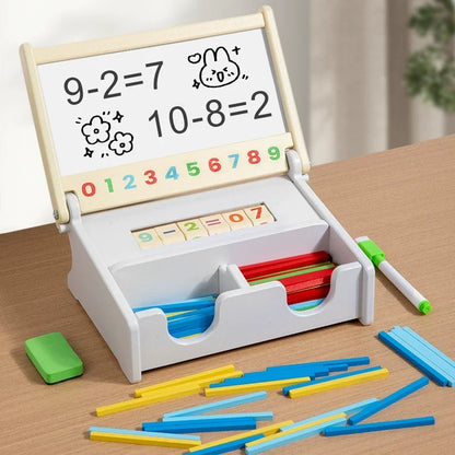 Multifunctional arithmetic drawing board with counting sticks