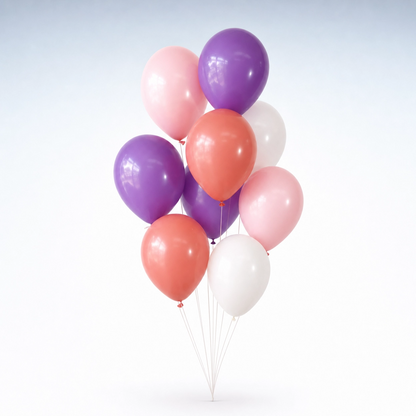 Lilac Latex Balloon Bouquet, 9 or 15 Balloons for Pickup