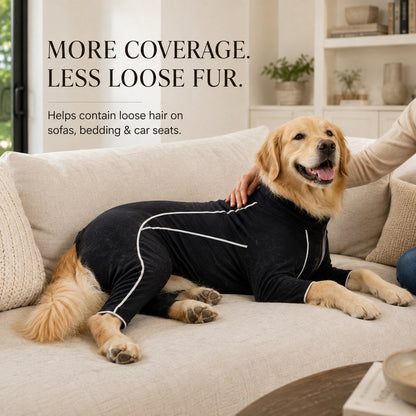 Four-Leg Full-Body Dog Jumpsuit for Home & Outdoor Wear – Helps Contain Loose Fur & Everyday Dirt