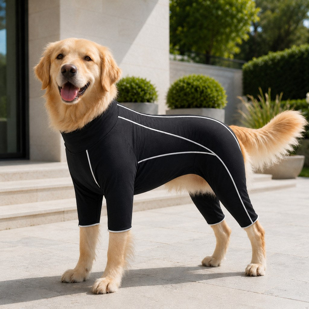 Four-Leg Full-Body Dog Jumpsuit for Home & Outdoor Wear – Helps Contain Loose Fur & Everyday Dirt