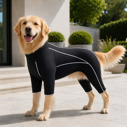 Four-Leg Full-Body Dog Jumpsuit for Home & Outdoor Wear – Helps Contain Loose Fur & Everyday Dirt