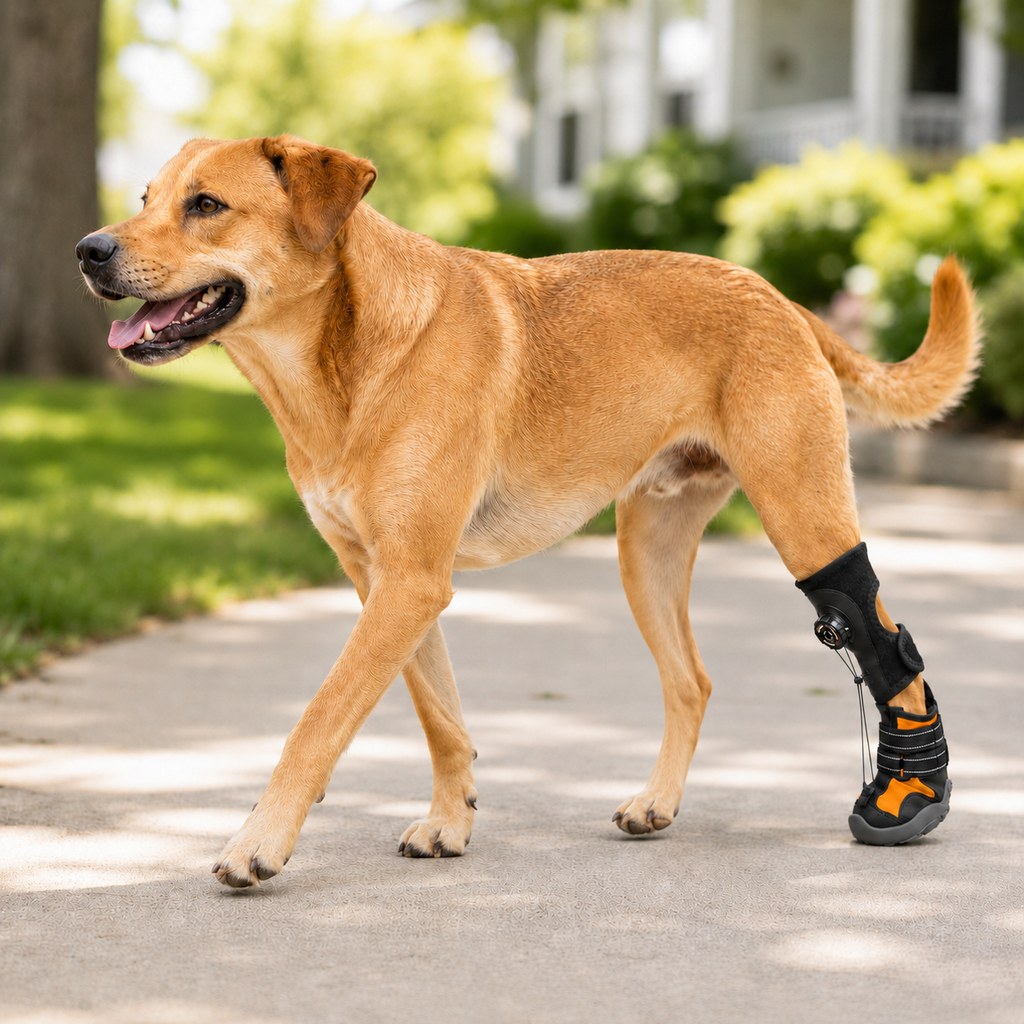 Adjustable Tension-Dial Dog Paw-Lift Support Boots – For Indoor Floors & Outdoor Walks, Paw Dragging & Scuffing Support