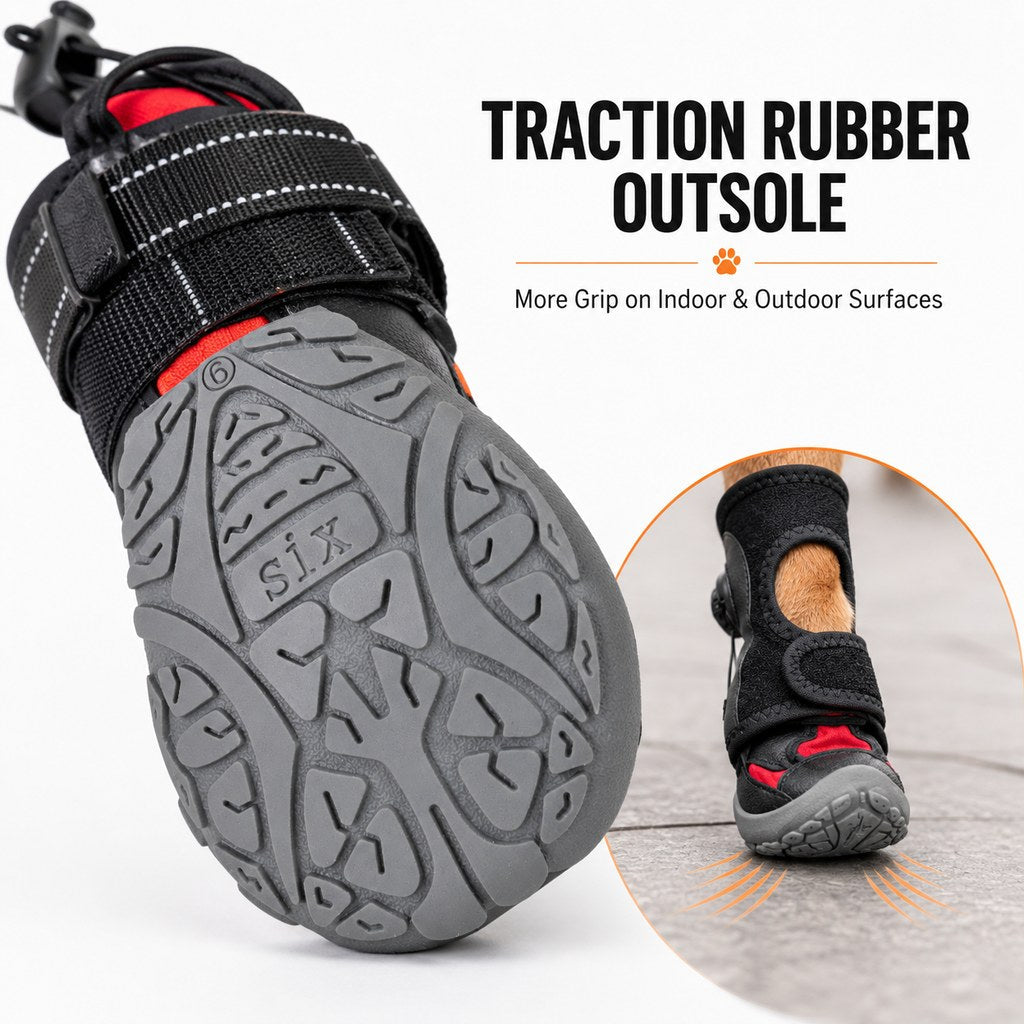Adjustable Tension-Dial Dog Paw-Lift Support Boots – For Indoor Floors & Outdoor Walks, Paw Dragging & Scuffing Support