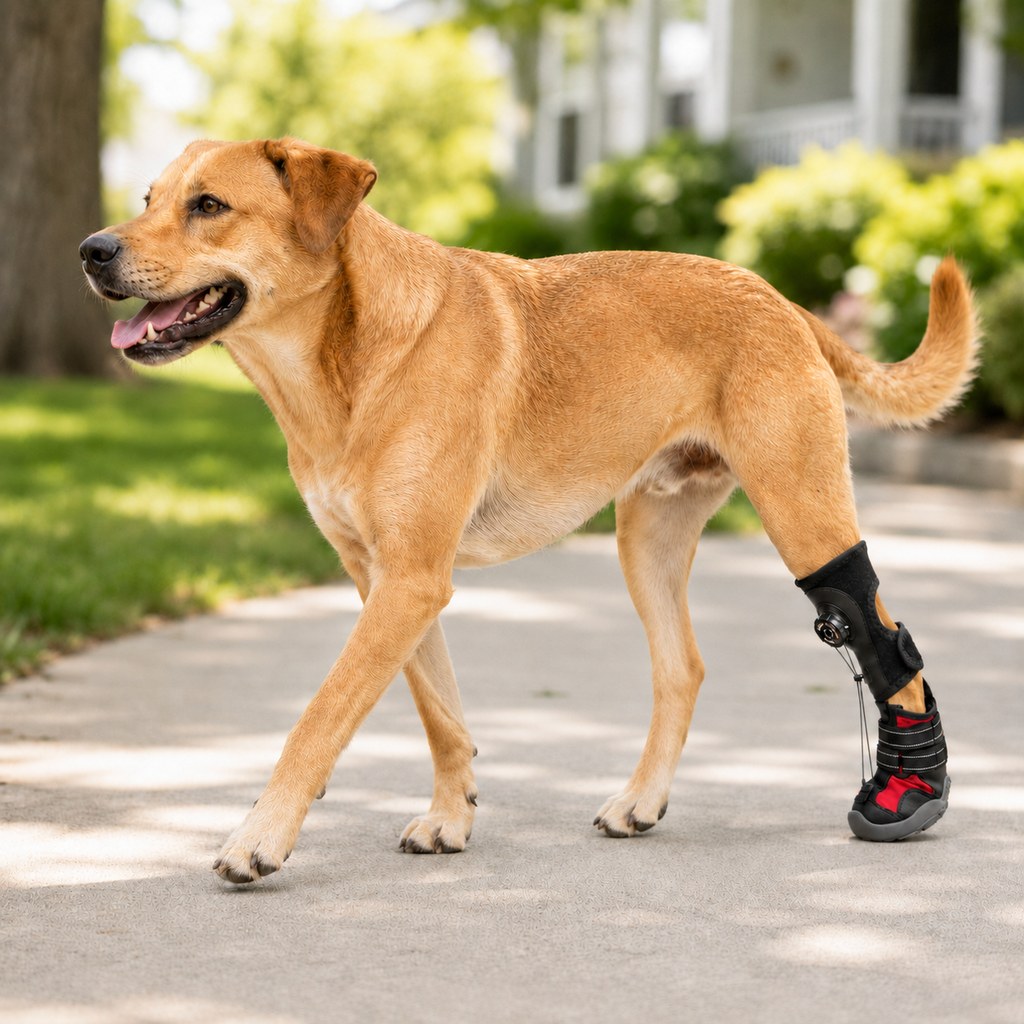 Adjustable Tension-Dial Dog Paw-Lift Support Boots – For Indoor Floors & Outdoor Walks, Paw Dragging & Scuffing Support