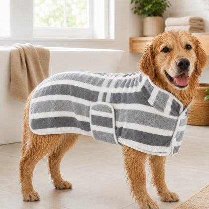 Wearable Microfiber Dog Drying Towel – Hands-Free Post-Bath & Rainy-Day Wrap for Wet Fur & Drips