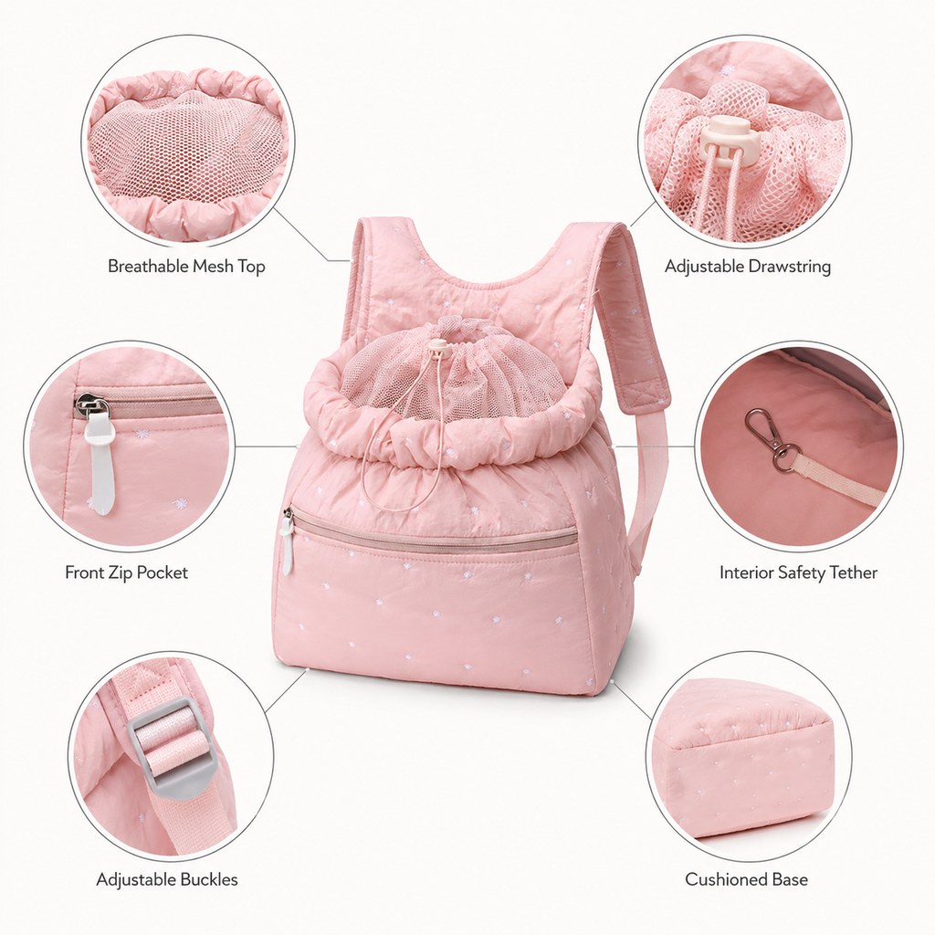 Hands-Free Pet Carrier Backpack for Everyday Outings – Breathable Travel Carrier for Cats & Small Dogs