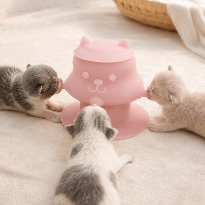 4-Nipple Silicone Nursing Feeder for Kittens & Puppies - Easier Litter Feeding with a Suction Base