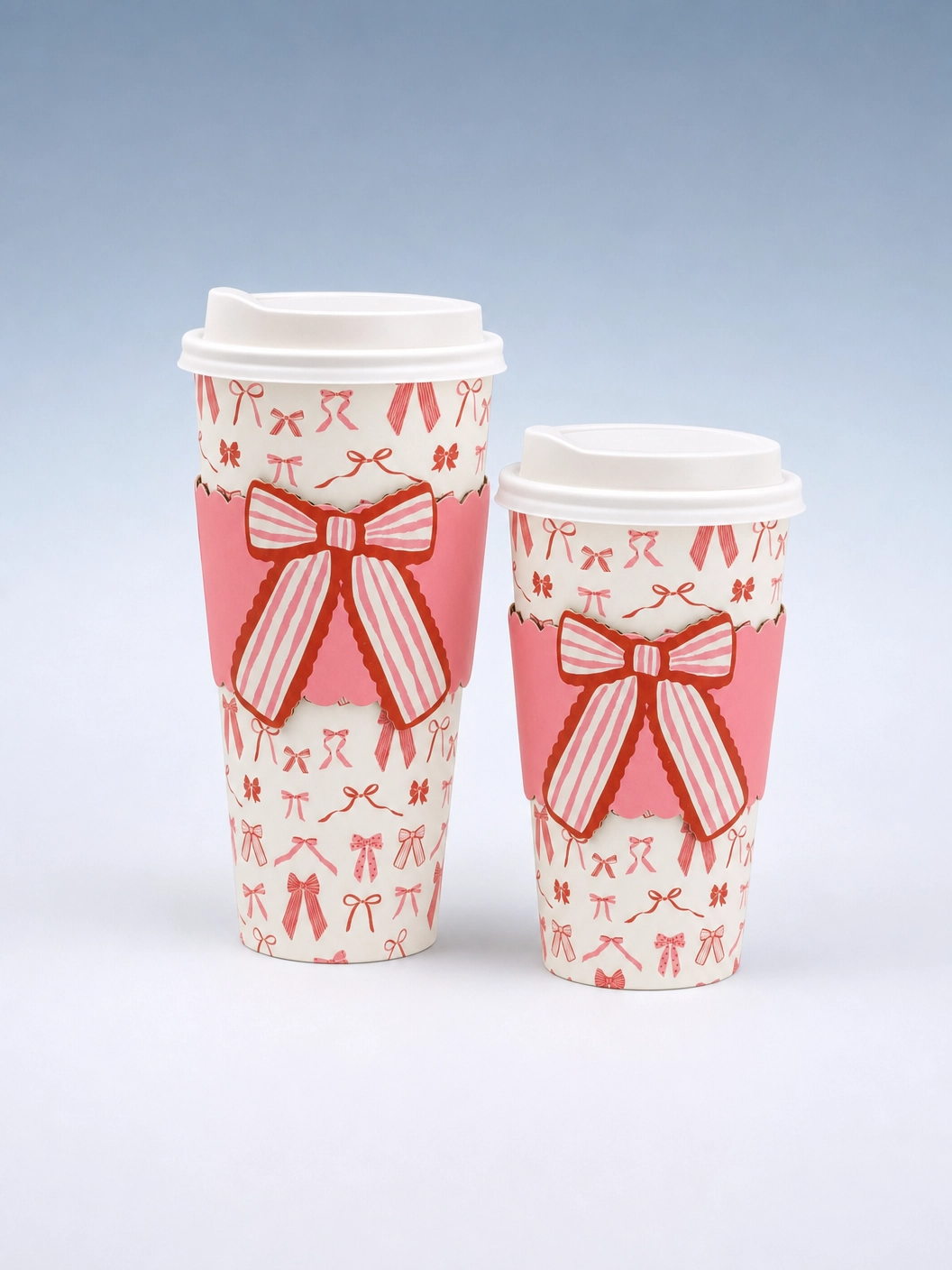 Bow Pattern Paper To Go Cups, 8 ct, 16 oz