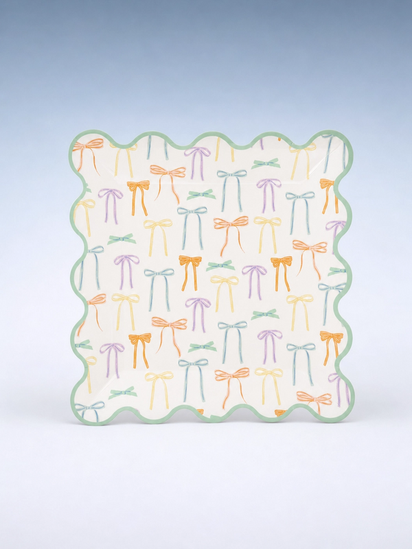 Spring Bow Paper Plates, 8 ct, 9 in