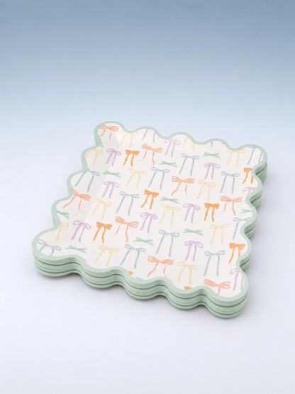 Spring Bow Paper Plates, 8 ct, 9 in