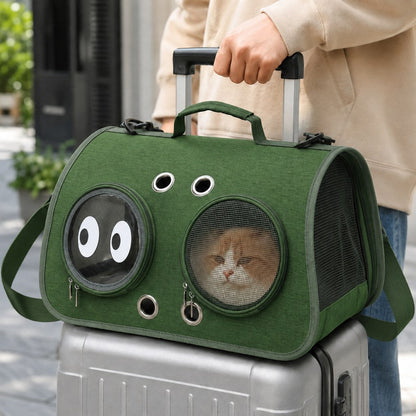 Breathable Cat Travel Carrier for Road Trips & Vet Visits - Structured Foldable Soft-Sided Pet Bag