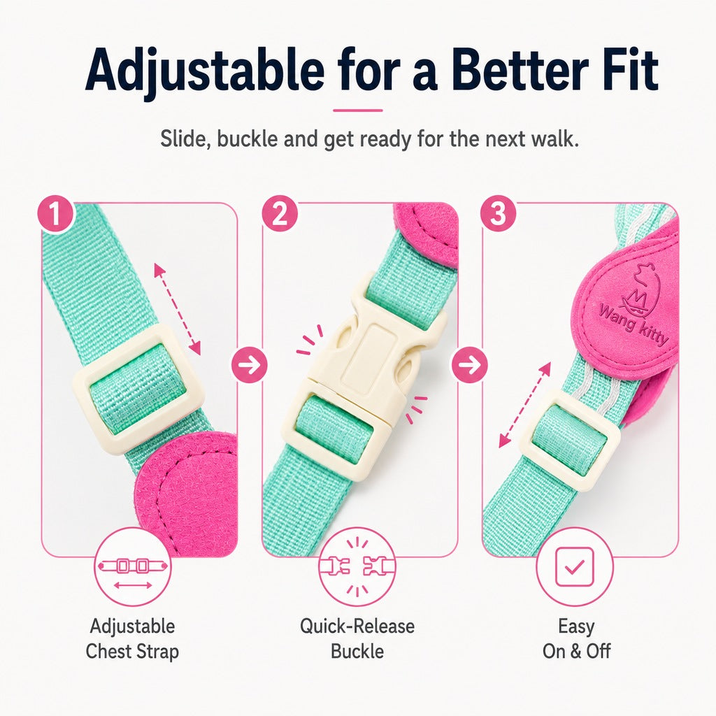 Breathable Padded Dog Harness & Leash Set for Daily Walks - Easy-Control Vest for Small & Medium Dogs