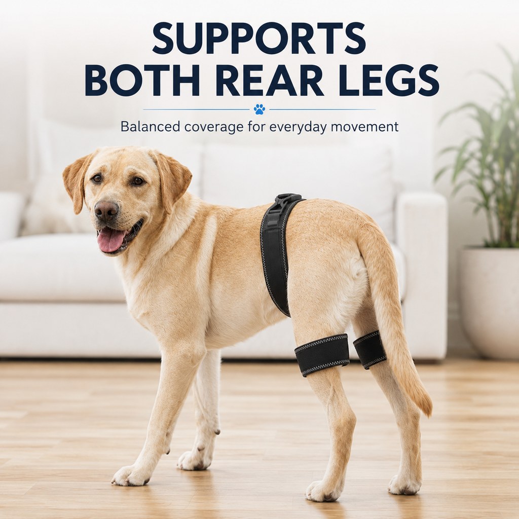 Dog Hip & Rear Leg Support Brace – Adjustable Dual Hind-Leg Stability Wrap for Senior Dogs, Hardwood Floors & Daily Walks