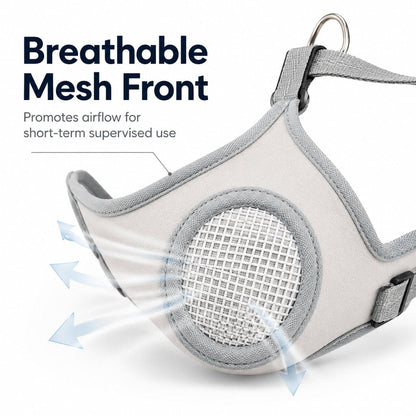 Breathable Dog Muzzle for Walks, Grooming & Vet Visits - Soft Adjustable Mesh Muzzle to Help Reduce Biting, Chewing & Barking