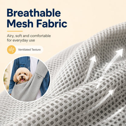 Crossbody Pet Sling Carrier for Small Dogs & Cats - Breathable Hands-Free Travel Bag for Walks, Errands & Vet Visits