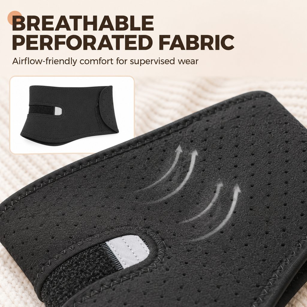 Adjustable Dog Neck Support Brace for At-Home Rest - Breathable Structured Wrap for Added Stability