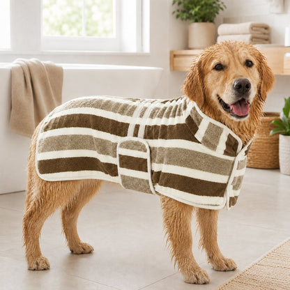Wearable Microfiber Dog Drying Towel – Hands-Free Post-Bath & Rainy-Day Wrap for Wet Fur & Drips