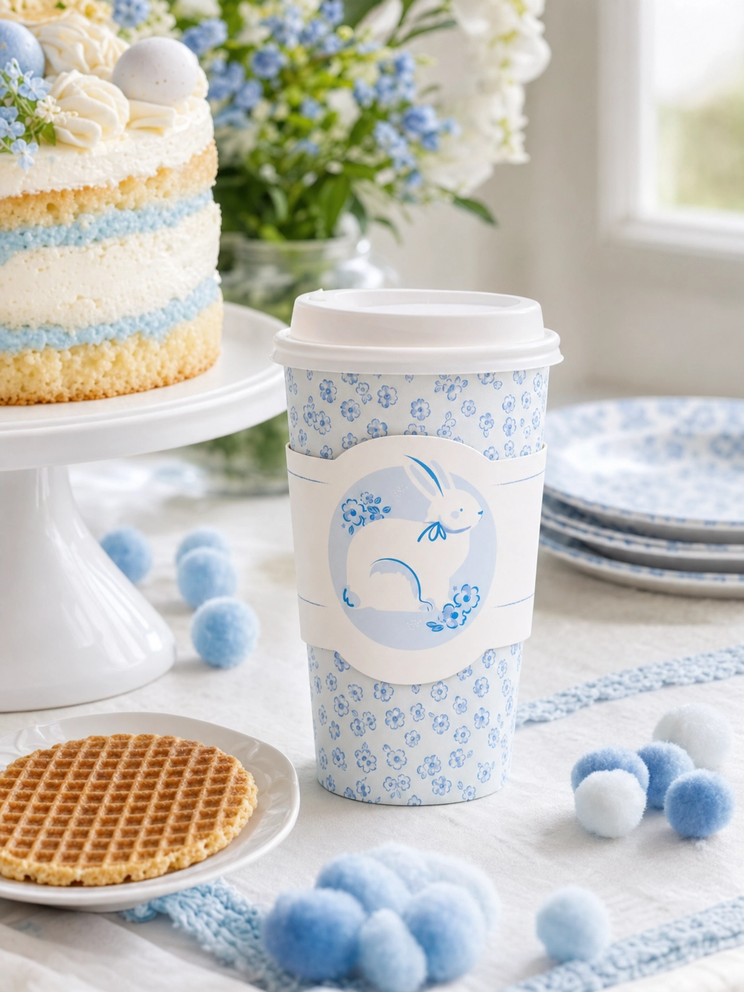 Blue Bunny Paper To Go Cups, 8 ct, 16 oz