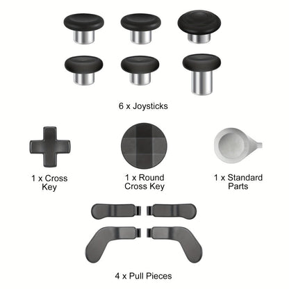 Xbox Elite Controller Series 2 Accessories 13-in-1 Replacement Kit - Paddles Thumbsticks Analog Sticks 2 D-Pads Repair Tool Stainless Steel Parts Set for Xbox Elite 2