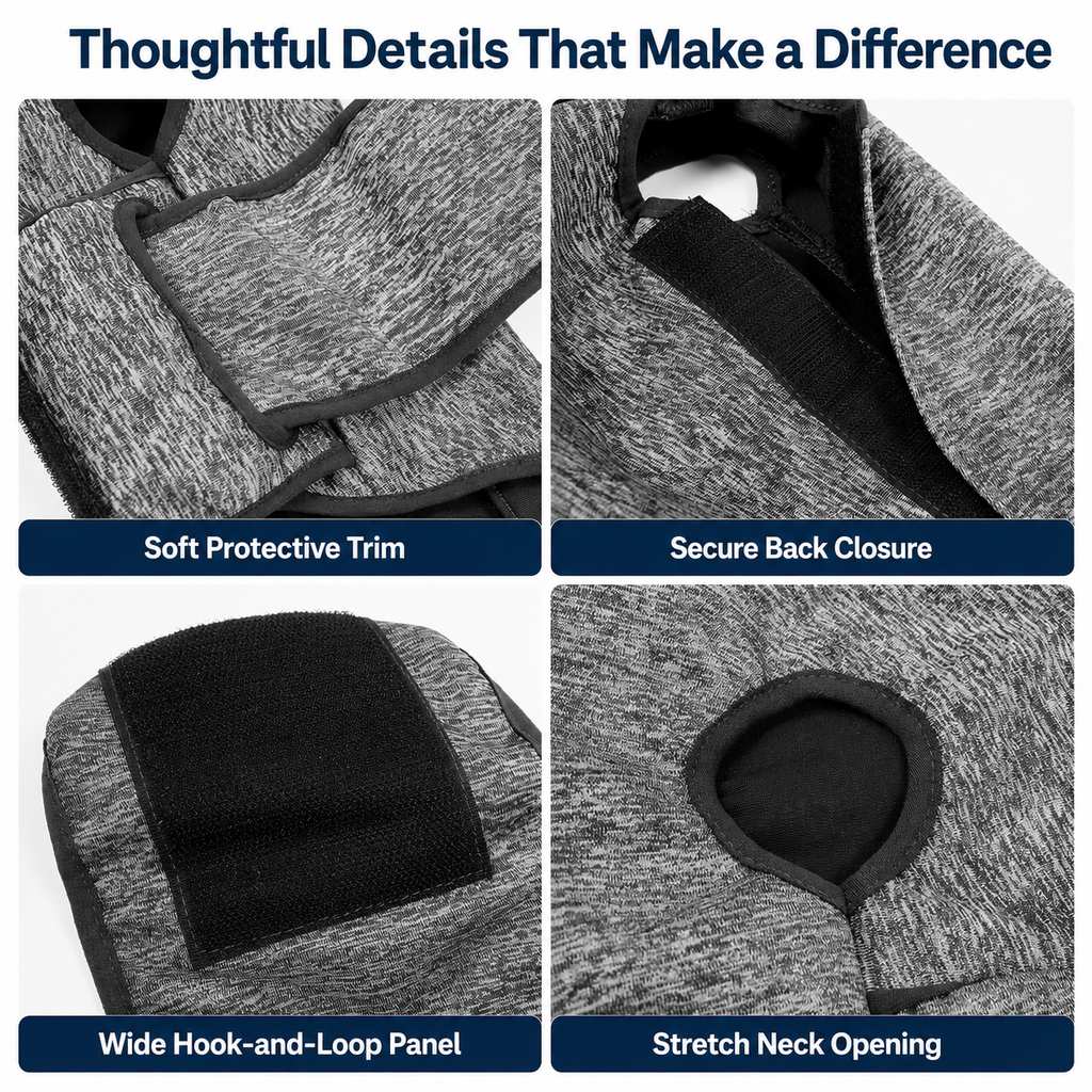 Cat Calming Vest for Thunderstorms, Travel & Quiet Time - Soft Adjustable Comfort Wrap for Nervous Cats