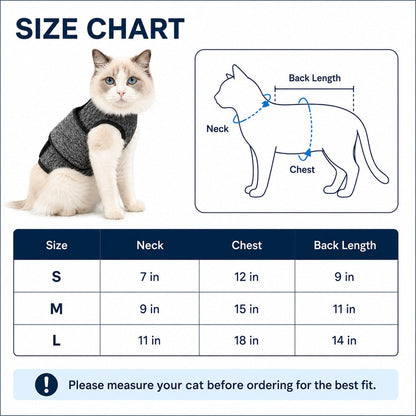 Cat Calming Vest for Thunderstorms, Travel & Quiet Time - Soft Adjustable Comfort Wrap for Nervous Cats