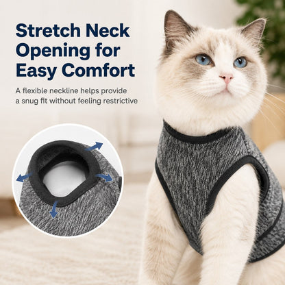 Cat Calming Vest for Thunderstorms, Travel & Quiet Time - Soft Adjustable Comfort Wrap for Nervous Cats