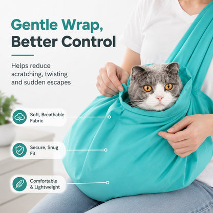 Soft Cat Carrier Grooming Bag for Vet Visits &Nail Trims - Helps Reduce Scratching During Routine Care