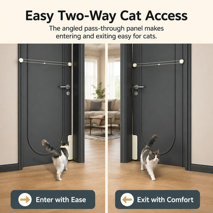 No-Drill Cat Door Alternative for Litter Rooms & Bedrooms – Helps Cats Pass Through Without Leaving Doors Wide Open