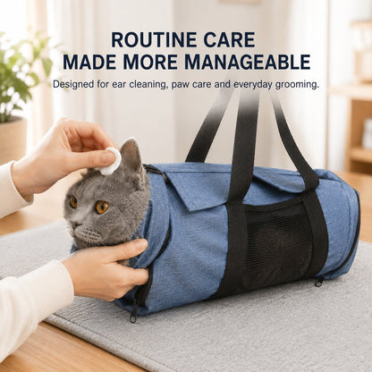 Cat Grooming Restraint Bag for Nail Trimming & Ear Cleaning – Easier Control for Wiggly Cats