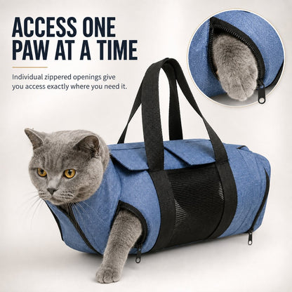 Cat Grooming Restraint Bag for Nail Trimming & Ear Cleaning – Easier Control for Wiggly Cats