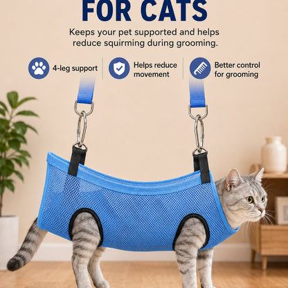 Foldable Pet Grooming Stand for Cats & Small Dogs - Bathing & Nail Trimming Support for Less Squirming