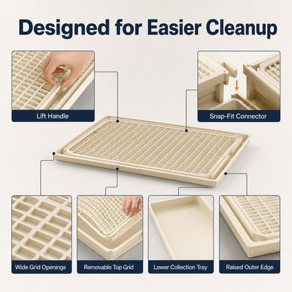 Modular Cat Litter Mat for Litter Box Exits - Double-Layer Litter Trap for Cleaner Floors