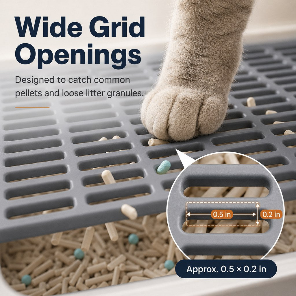 Modular Cat Litter Mat for Litter Box Exits - Double-Layer Litter Trap for Cleaner Floors