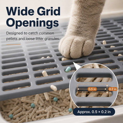 Modular Cat Litter Mat for Litter Box Exits - Double-Layer Litter Trap for Cleaner Floors