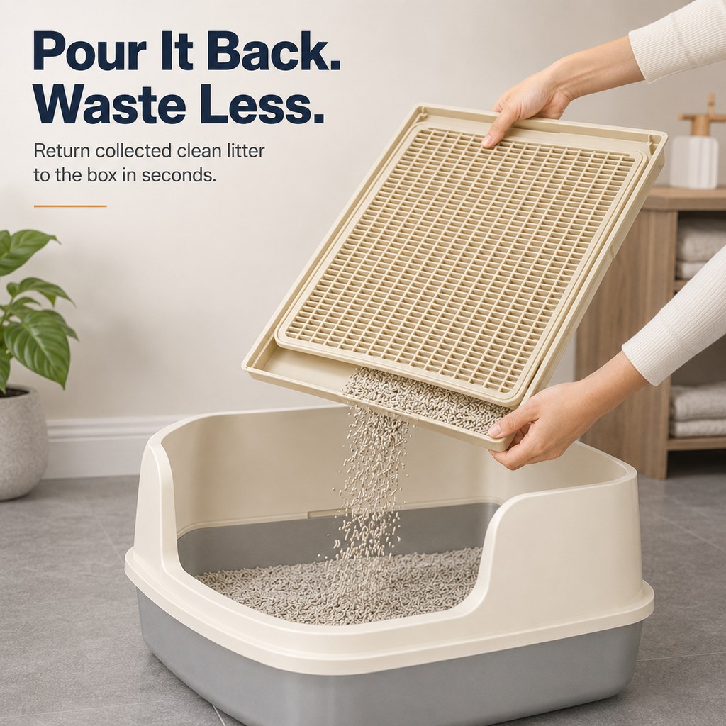 Modular Cat Litter Mat for Litter Box Exits - Double-Layer Litter Trap for Cleaner Floors