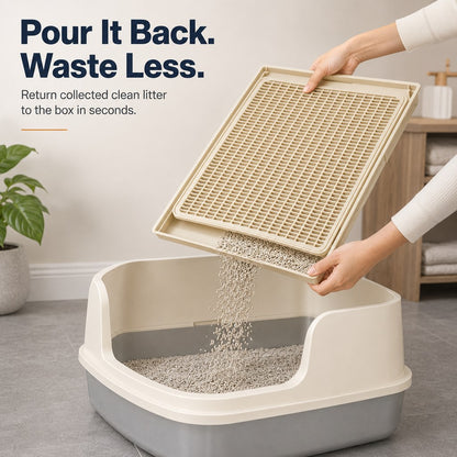 Modular Cat Litter Mat for Litter Box Exits - Double-Layer Litter Trap for Cleaner Floors
