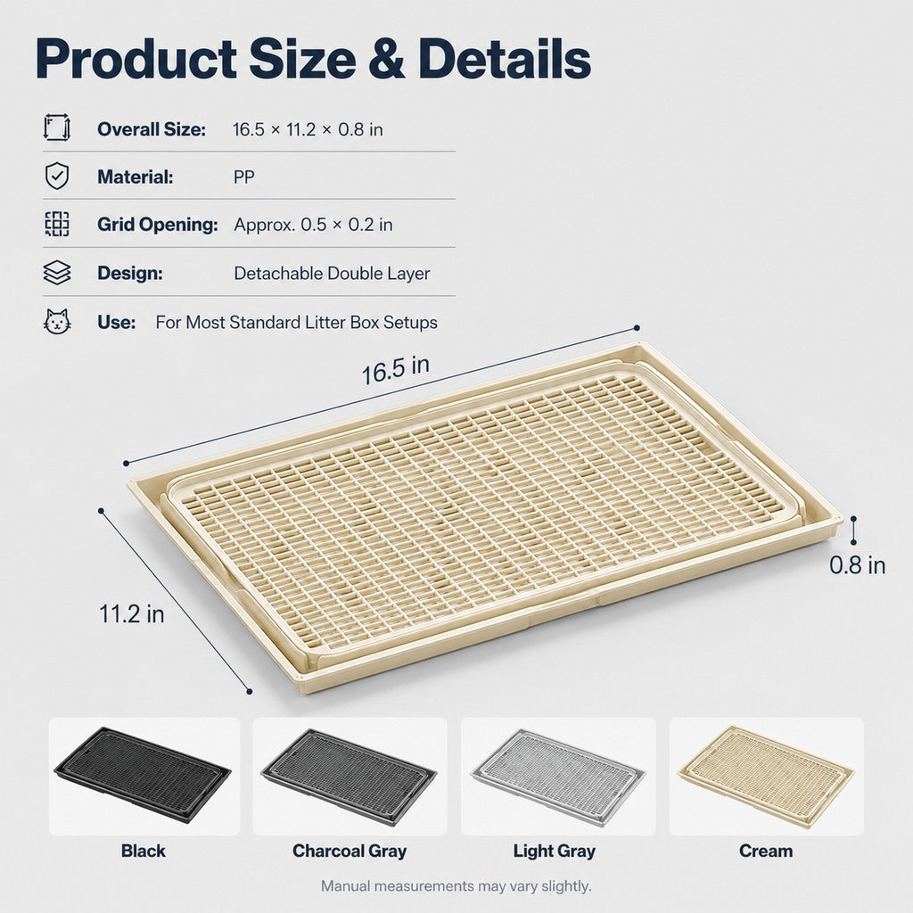 Modular Cat Litter Mat for Litter Box Exits - Double-Layer Litter Trap for Cleaner Floors