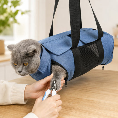 Cat Grooming Restraint Bag for Nail Trimming & Ear Cleaning – Easier Control for Wiggly Cats