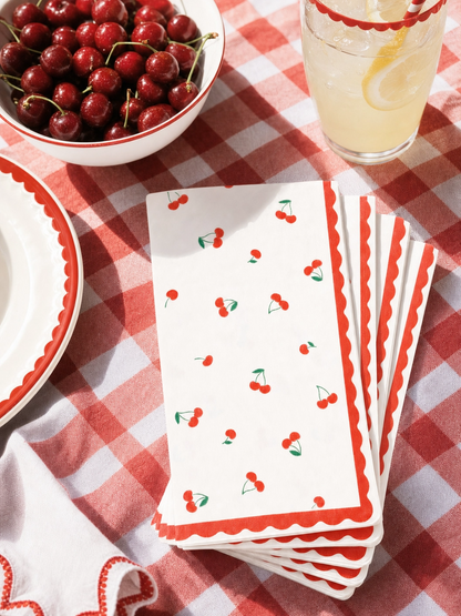 Cherry Pattern Paper Dinner Napkins