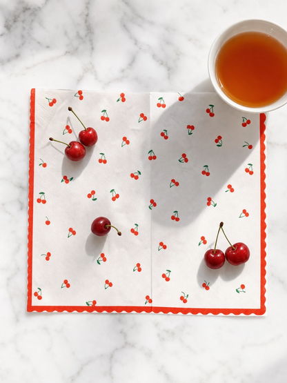 Cherry Pattern Paper Dinner Napkins