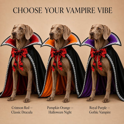 Halloween Vampire Dog Cape Costume – Dracula Cloak with Stand-Up Collar for Trick-or-Treating, Parties & Photos
