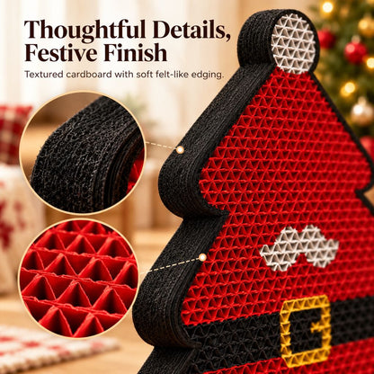 Christmas Cat Scratcher for Indoor Cats – Wall-Mounted Board to Help Protect Furniture