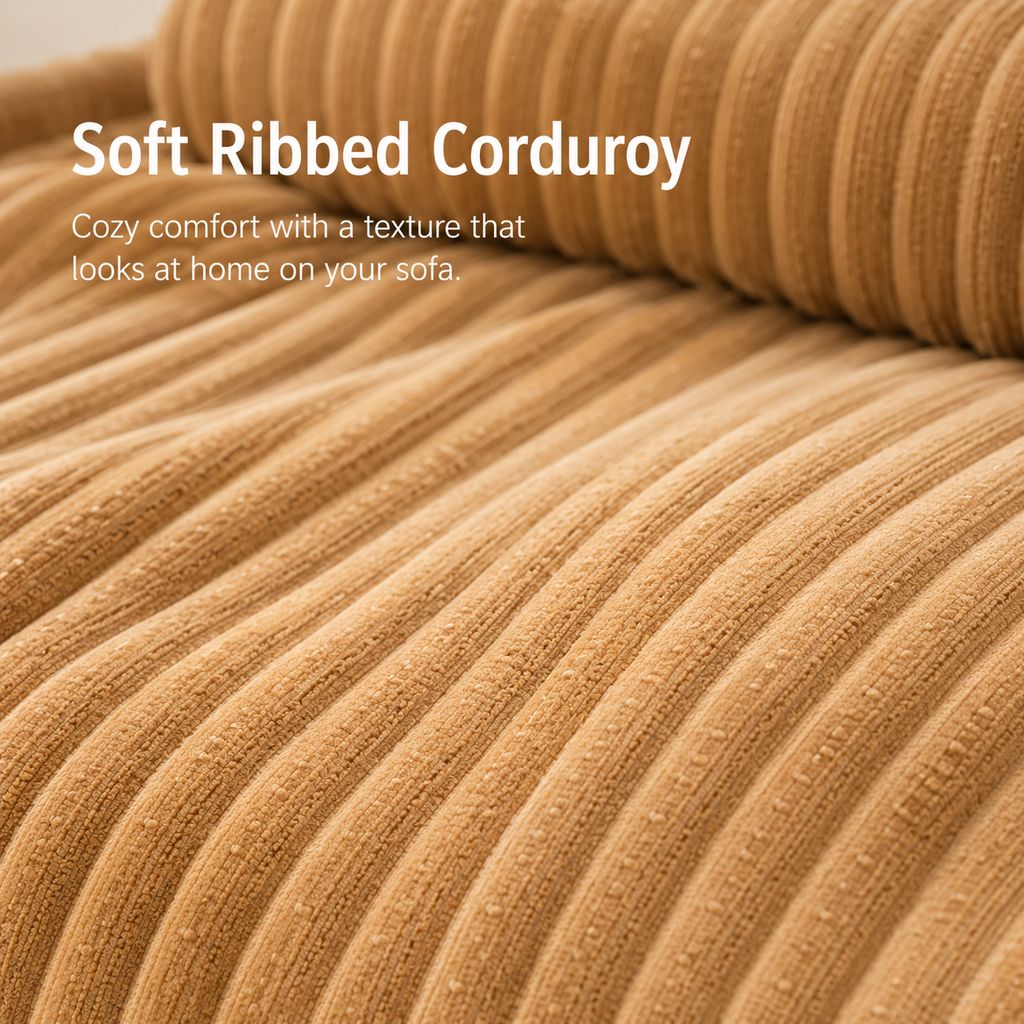 3-Sided Corduroy Pet Couch Cover for Dogs & Cats – Non-Slip Bolster Sofa Protector for Sofas & Chairs, Helps Keep Fur & Everyday Messes Off Furniture