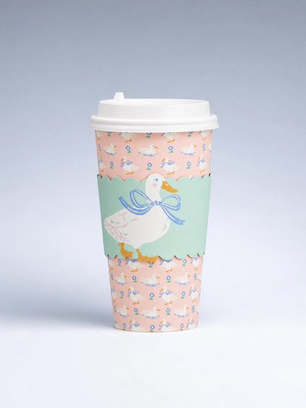 Pastel Duck Paper To Go Cups, 8 ct, 16 oz