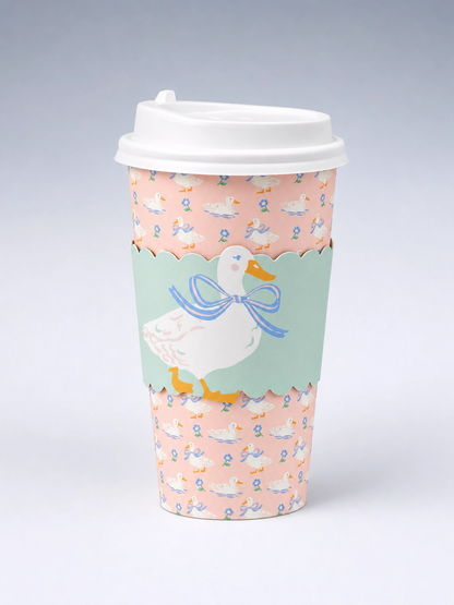 Pastel Duck Paper To Go Cups, 8 ct, 16 oz