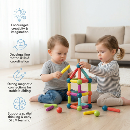 Magnetic Rods & Balls Construction Set | Family Favourite