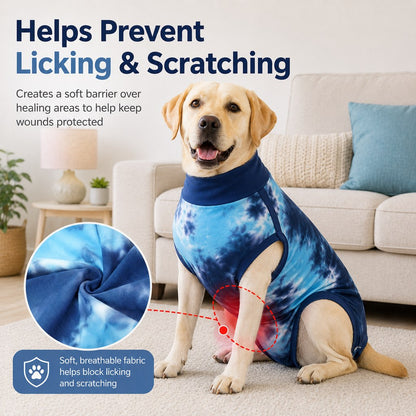 Dog Post Surgery Recovery Suit - Soft Anti-Lick Protective Onesie for Spay Neuter Recovery